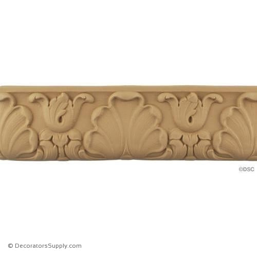 Bell Flower and Shell Linear - French 3 7/16H - 1/2Relief-woodwork-furniture-lineal-ornament-Decorators Supply