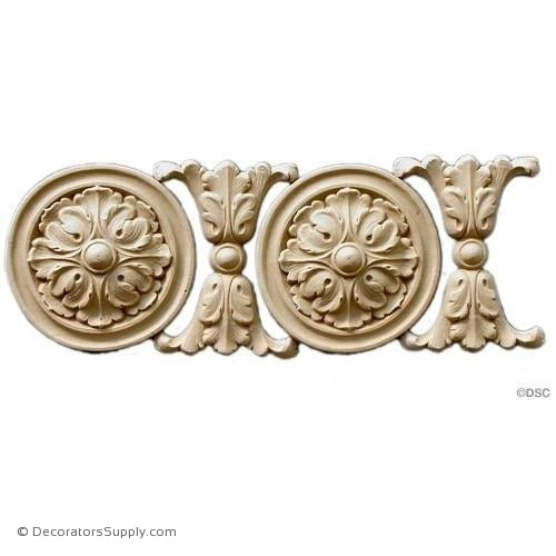 Leaf & Rosette -Louis XVI 3 1/8H - 1/4Relief - Repeat - 4"-lineal-for-woodwork-furniture-Decorators Supply