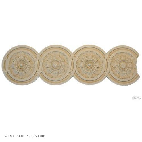 Rosette Lineal - Louis XVI 5 1/16H - 1/4Relief-lineal-for-woodwork-furniture-Decorators Supply