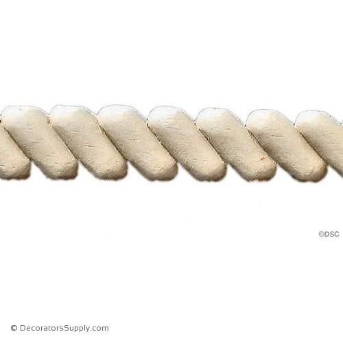 Rope-Louis XV 3/4H - 3/16Relief-moulding-for-woodwork-furniture-Decorators Supply