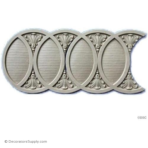 Interlocking Rings - Roman 9 1/8H - 1/4Relief-moulding-for-furniture-woodwork-Decorators Supply