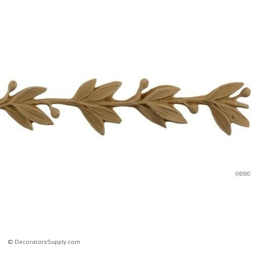 Laurel Leaf Linear - Art. Nouv. 1 1/4H - 3/16Relief-woodwork-furniture-lineal-ornament-Decorators Supply