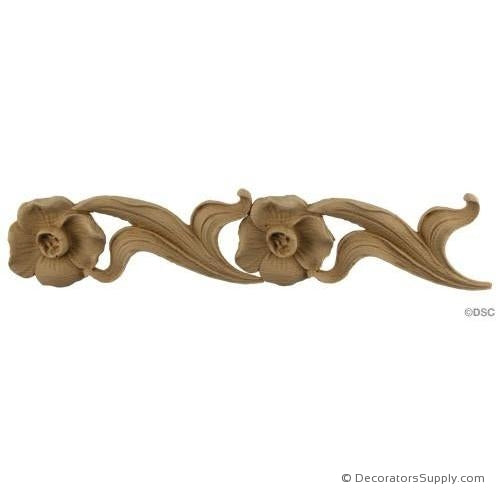 Poppy Flower Linear - Art Nouv. 2 3/8H - 9/16Relief-moulding-for-furniture-woodwork-Decorators Supply