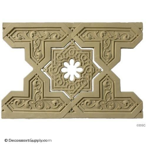 Linear - Moorish 9 5/8H - 3/16Relief-moulding-for-furniture-woodwork-Decorators Supply