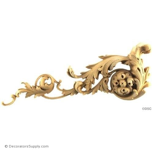 Scroll - Louis XIV 4H X 10 5/8W - 1 1/4Relief-ornaments-for-furniture-wooodwork-Decorators Supply