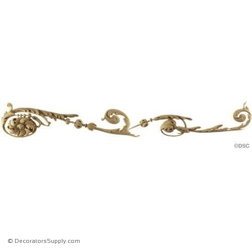 Scroll - Louis XVI 3 3/8H X 23 3/8W - 7/16Relief-ornaments-for-furniture-wooodwork-Decorators Supply