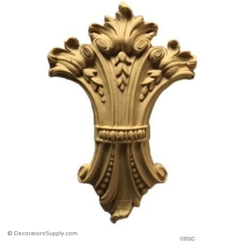 Cartouche - Rococo - Louis XIV 6H X 4W - 7/8Relief-ornaments-for-furniture-wooodwork-Decorators Supply