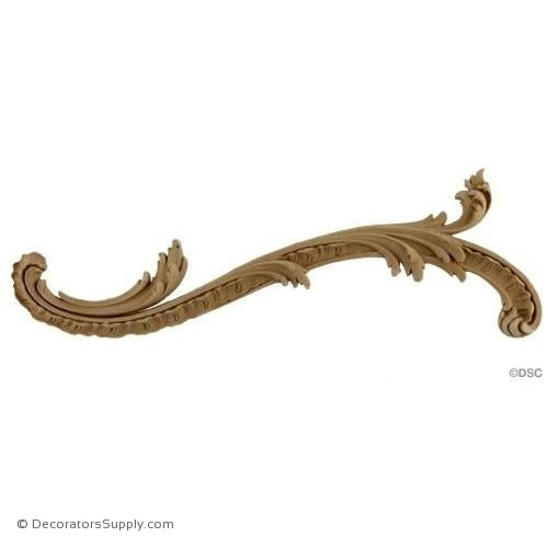 Scroll - Rococo - Louis XV 4H X 11 1/2W - 3/8Relief-ornaments-furniture-woodwork-Decorators Supply