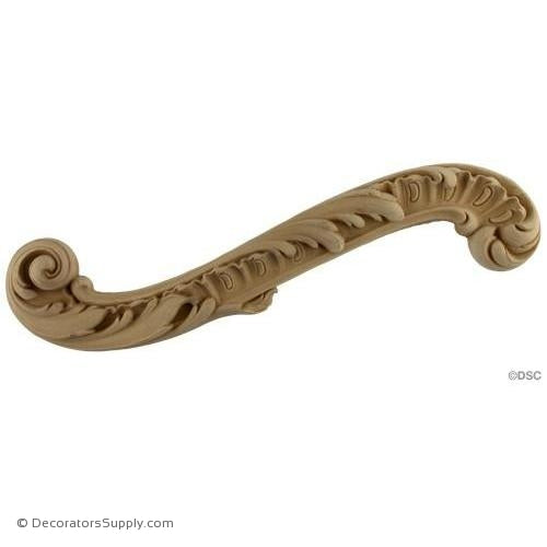 Scroll - Rococo - Louis XV 3 1/4H X 12W - 7/8Relief-ornaments-for-furniture-wooodwork-Decorators Supply