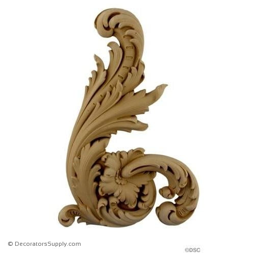 Scroll - Rococo - Louis XV 12H X 8W - 7/8Relief-ornaments-for-furniture-wooodwork-Decorators Supply