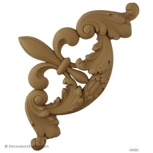 Scroll - Rococo - Louis XV 5H X 21W - 7/16Relief-ornaments-for-furniture-wooodwork-Decorators Supply