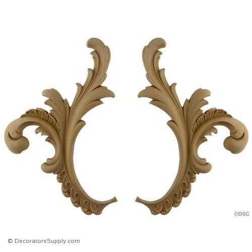 Scroll - Rococo - Louis XV Pr. 12H X 7 1/2W - 5/8Relief-ornaments-for-furniture-wooodwork-Decorators Supply