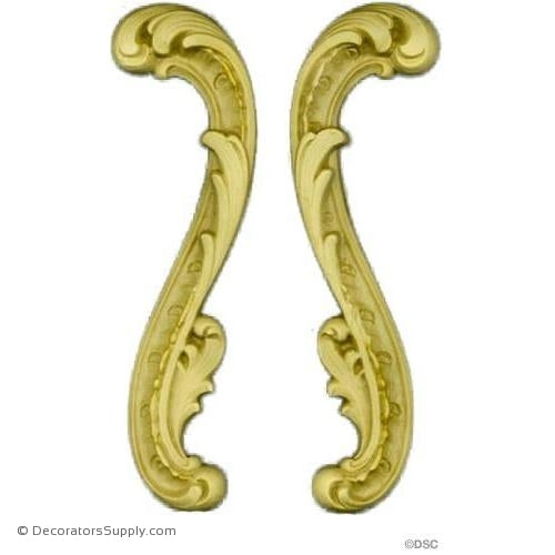 Scroll - Rococo - Louis XV Pr. 6H X 1 3/4W - 3/8Relief-ornaments-for-furniture-wooodwork-Decorators Supply