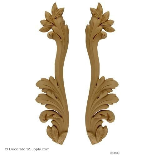 Leaf - Rococo - Louis XV Pr. 19 1/2H X 4 1/2W - 5/8Relief-ornaments-for-furniture-wooodwork-Decorators Supply