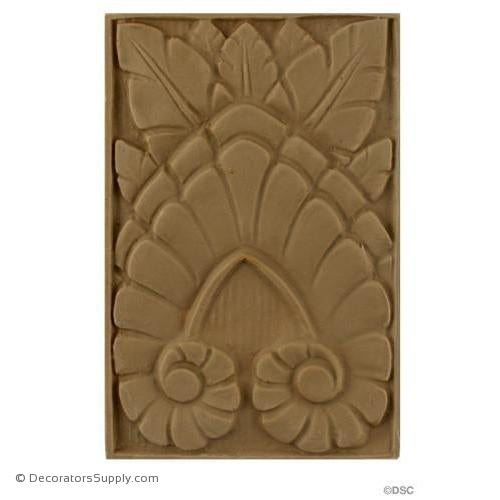 Art Deco- Rosette - 6H X 4W - 1/4Relief-appliques-for-woodwork-furniture-Decorators Supply
