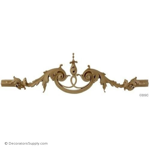 Wall Panel Design - Acanthus Center Ornament - 4 1/2H X 16 1/4W-ornate-french-Decorators Supply