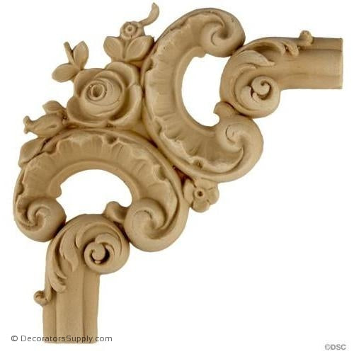 Wall Panel Design-Corner Ornament - 5H X 5W -Use Wood 9920A-ornate-french-Decorators Supply