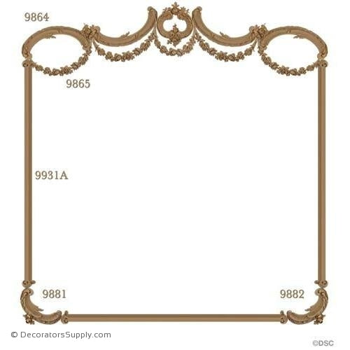 Wall Panel Design 1 Each 9864-9865-9881-9882 12ft 9931A-ornate-french-Decorators Supply
