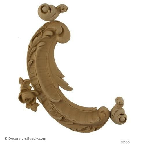 Wall Panel Design - Scroll Corner Ornament - 8H X 8W-ornate-french-Decorators Supply