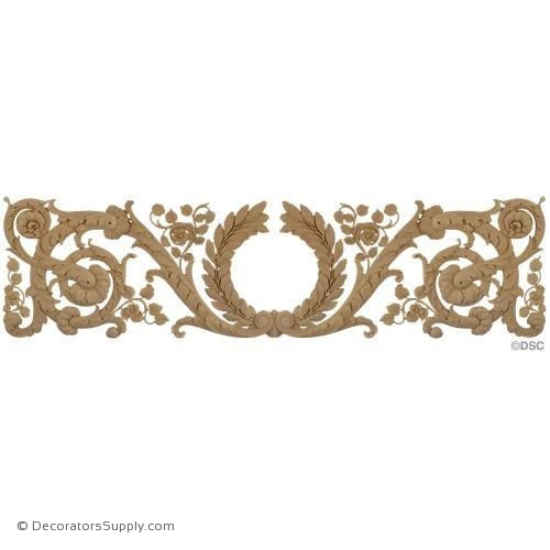 Wreath Design-French Ren. 12H X 42 1/4W - 5/16Relief-ornaments-for-woodwork-furniture-Decorators Supply