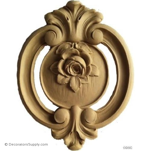 Rose Rim Style Shield Rose Shield - French Ren. 7H X 5 1/2W - 3/8Relief