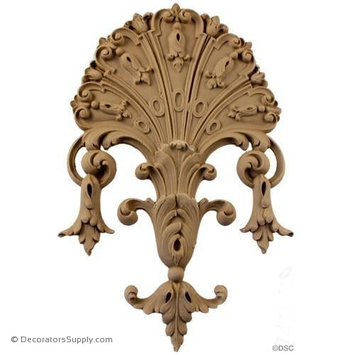 Shell-Louis XIV 10H X 6 1/4W - 3/8Relief-ornaments-for-woodwork-furniture-Decorators Supply