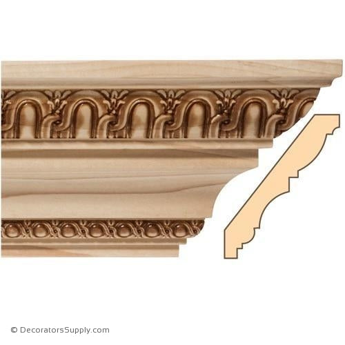 Fluting & Coins Cornice - Embossed - 13/16 x 5 1/2
