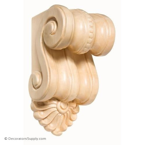 Small Scrolled Wood Corbel - (Cherry & Maple)