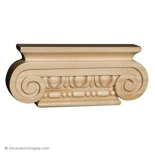 Roman Ionic Hand-Carved Wood Pilaster Capital - (Lindenwood)