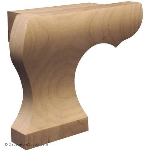 Left Curved Edge Wood Pedestal Foot - (Cherry, Maple, Poplar, Red Oak) | Decorators Supply Corporation