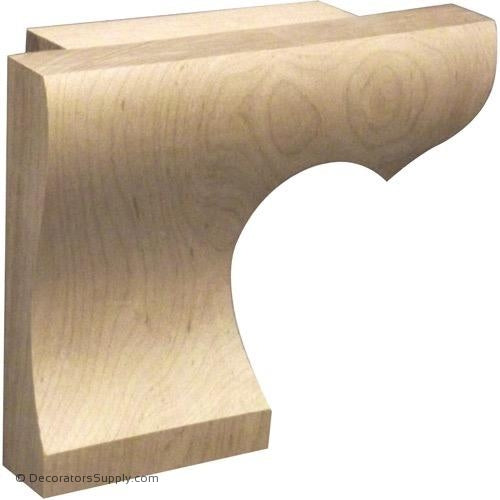 Left Straight Edge Wood Pedestal Foot - (Cherry, Maple, Poplar, Red Oak) | Decorators Supply Corporation