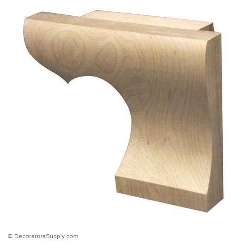 Right Straight Edge Wood Pedestal Foot - (Cherry, Maple, Poplar, Red Oak) | Decorators Supply Corporation