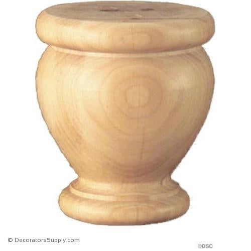Traditional Round Wood Foot - (Cherry & Maple) | Decorators Supply Corporation