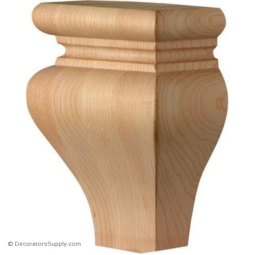 Square Wood Tulip Foot - (Cherry & Maple) | Decorators Supply Corporation