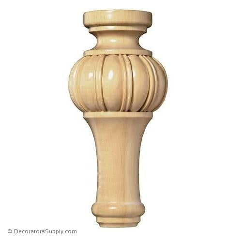 Tall Fluted Wood Foot - (Cherry & Maple) | Decorators Supply Corporation