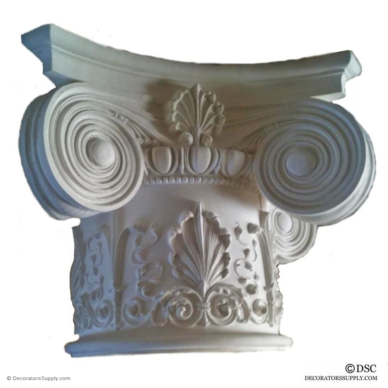 Plaster Capital [Round] - Modern Ionic Empire with Necking-Decorators Supply