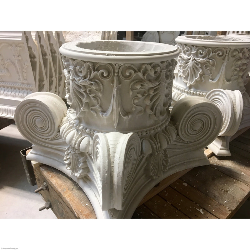 Plaster Capital [Round] - Modern  Ionic Empire with Necking - 9 Sizes