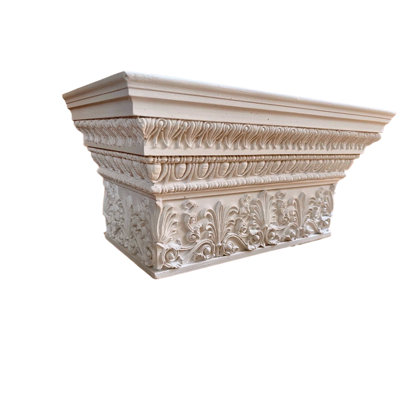 Plaster Pilaster Capital [Half Square] - Greek Antae with Necking - 2 Sizes