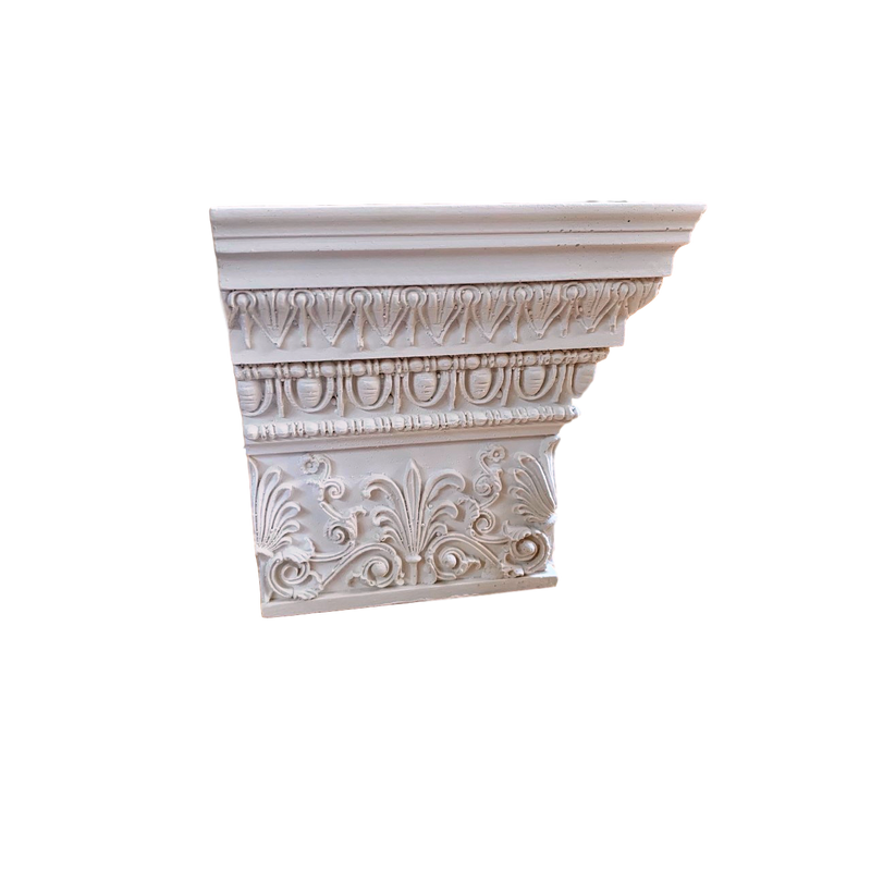 Plaster Pilaster Capital [Half Square] - Greek Antae with Necking - 2 Sizes