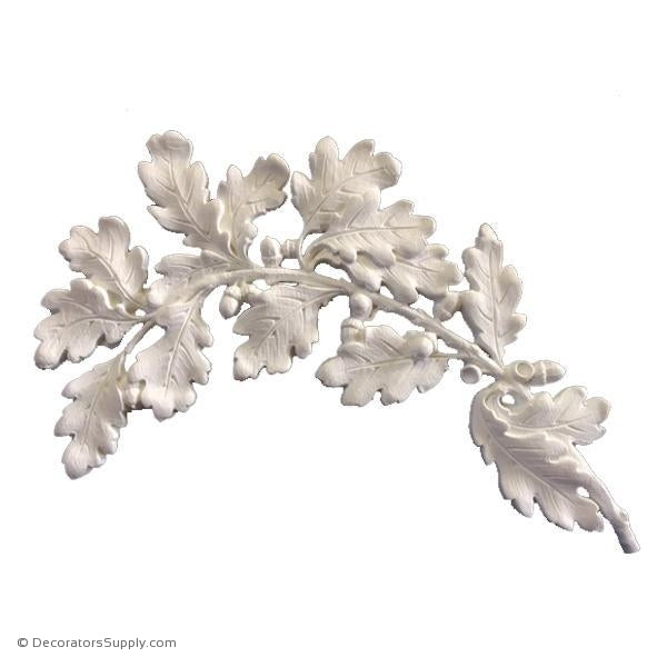 Resin (Exteriors) Oak Leaves Right Side 11"H x 16-5/8"W x 5/8"-Decorators Supply