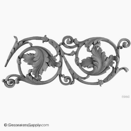 Resin (Exterior) Leafy Scroll Empire 7-1/4" H x 7/8" Relief