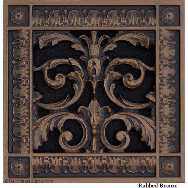 RESIN LOUIS XIV GRILLE - 6X6 DUCT, 8 X 8 FRAME