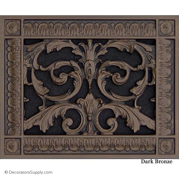 RESIN LOUIS XIV GRILLE - 6X8 DUCT, 8 X 10 FRAME