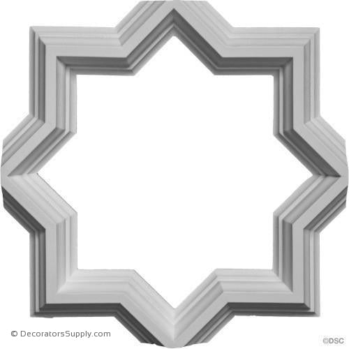Open Geometric Tracery- 12 11/16" Sq - Rib - 1 1/2 x 1 3/4"-geometric-ceiling-designs-Decorators Supply
