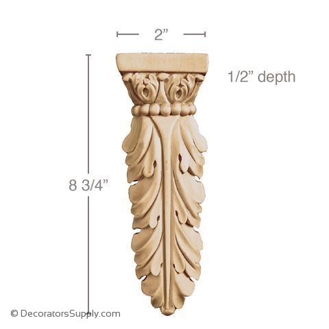 Acanthus Wood Finial - (Cherry & Maple)