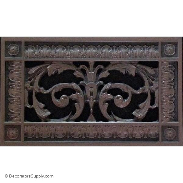 RESIN LOUIS XIV GRILLE - 4X8 DUCT, 6 X 10 FRAME