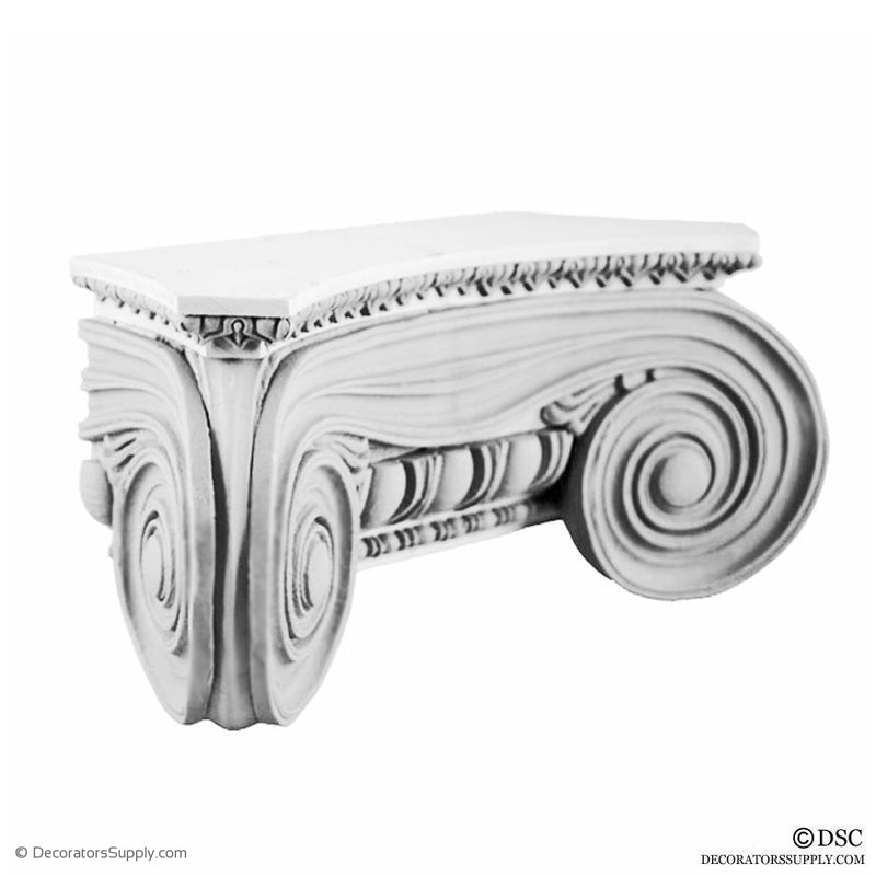 Plaster Pilaster Capital [Half Square] - Greek Angular Ionic Minerva Polias-Decorators Supply