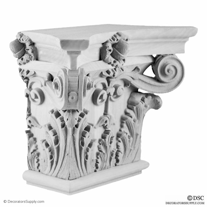 Plaster Pilaster Capital [Half Square] - Italian Renaissance Corinthian Sansovino-Decorators Supply