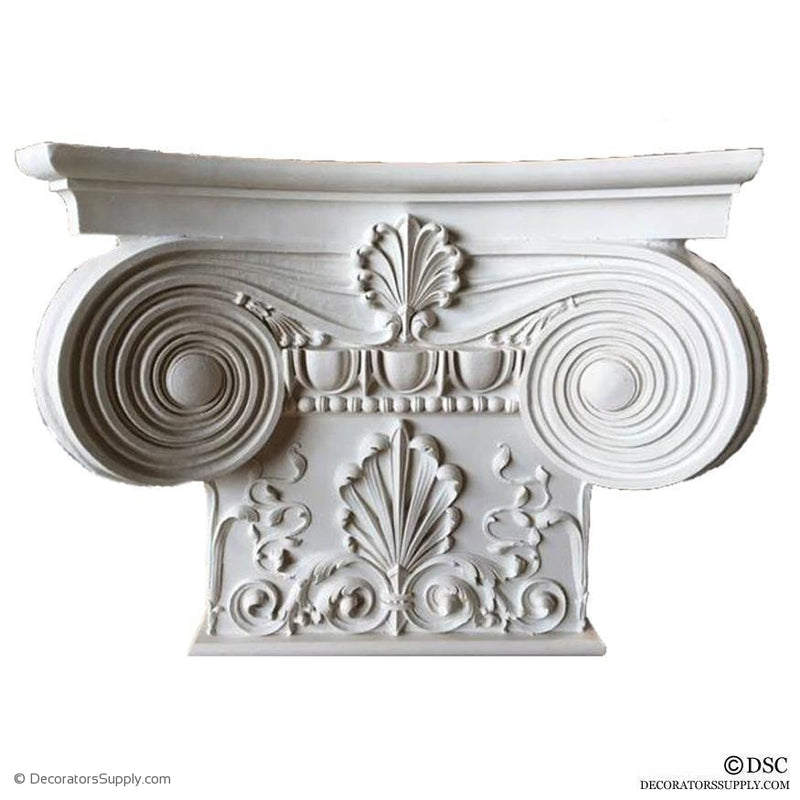 Plaster Pilaster Capital [Half Square] - Modern Ionic Empire with Necking-Decorators Supply